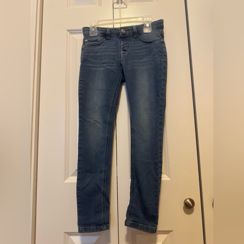 Arizona Jean Co Girls Size 8 Super Flex Jeggings Dark Wash Stretch Denim